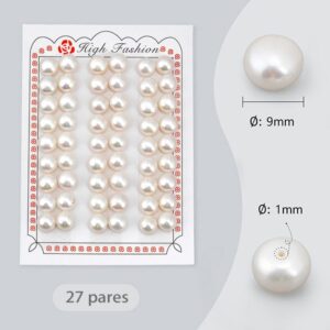 Medium perforated cultured pearls 27 pairs