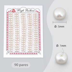 Cultured pearls half perforated 90 pairs