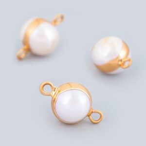 Round connectors cultured pearls