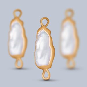 Natural cultured rectangular pearls for connectors