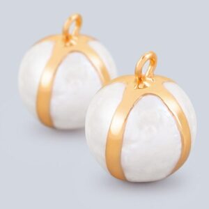 Cultured pearl ball pendants