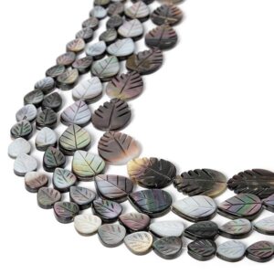 Black Lip Shell Beads Leaves