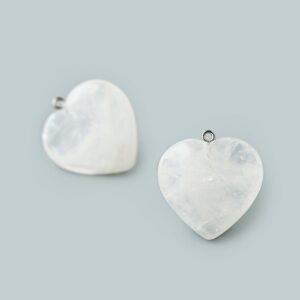 White quartz pendant heart