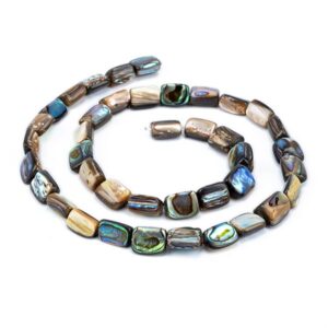 Triangular prism paua shell beads